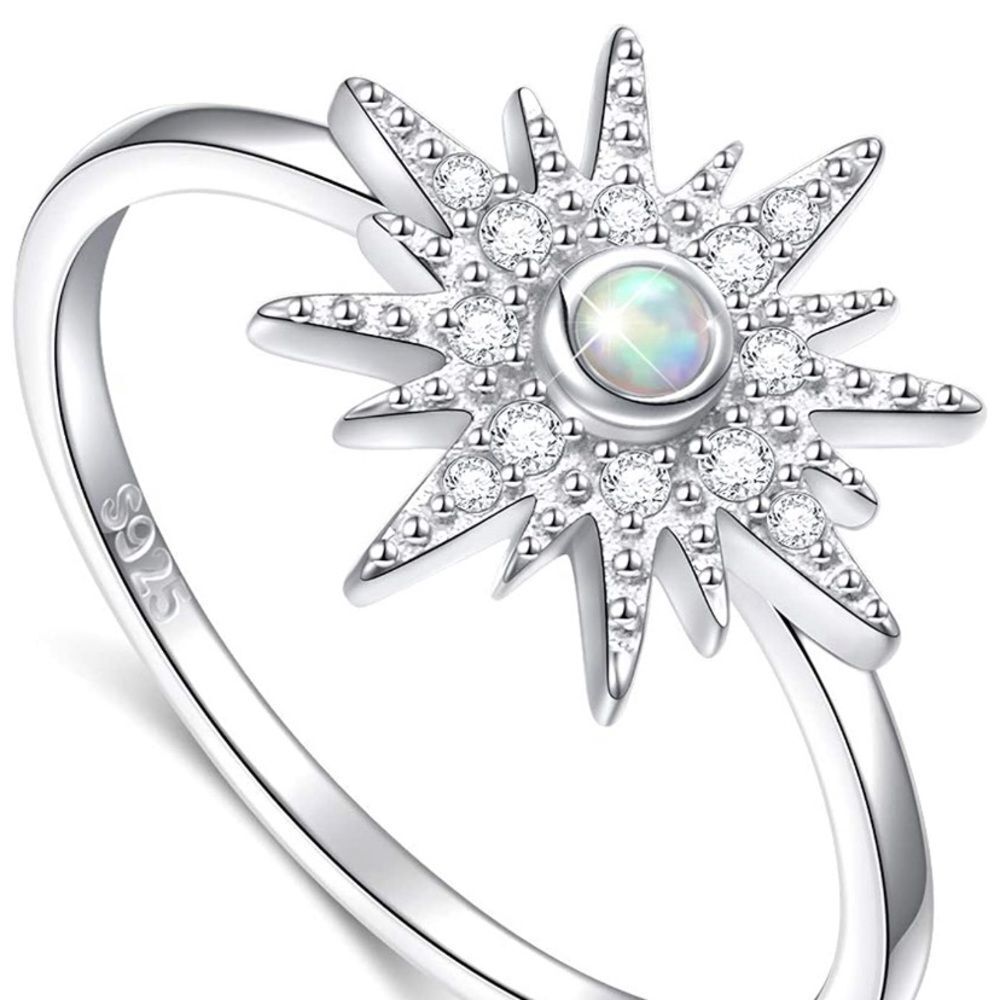 Genuine Opal Sparkling Star Ring